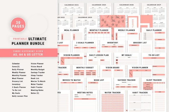 Download Printable Ultimate Planner Bundle Pack - Premium Bundle