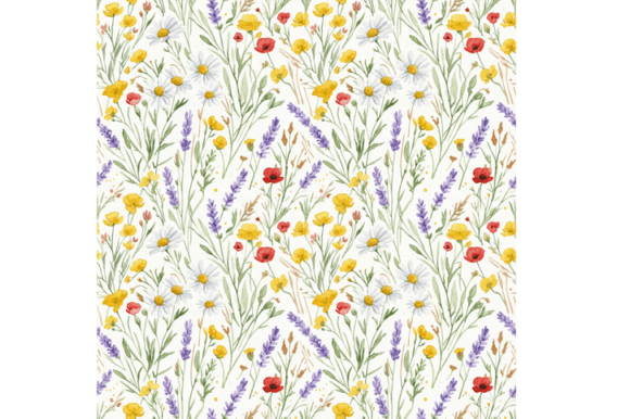 Download Vintage Meadow Wildflower Pattern - Vintage Collection
