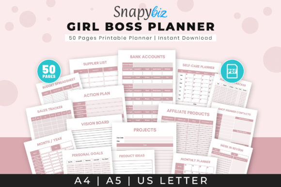 Download Girl Boss Planner | A5 | US Letter Size - Premium Resources