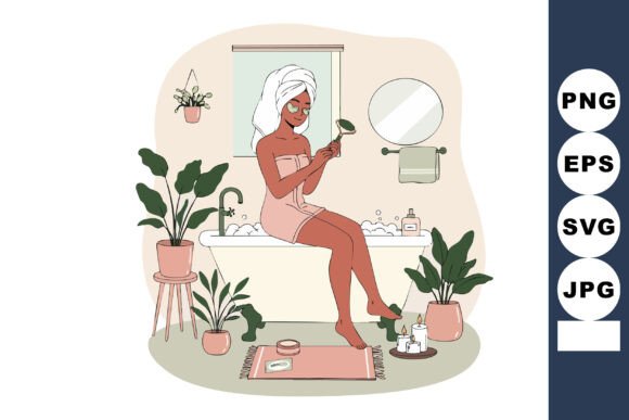 Download Woman Enjoying Self Care Routine in Bath - Premium Resources