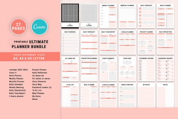 Download Printable Ultimate Planner Bundle Pack - Premium Bundle