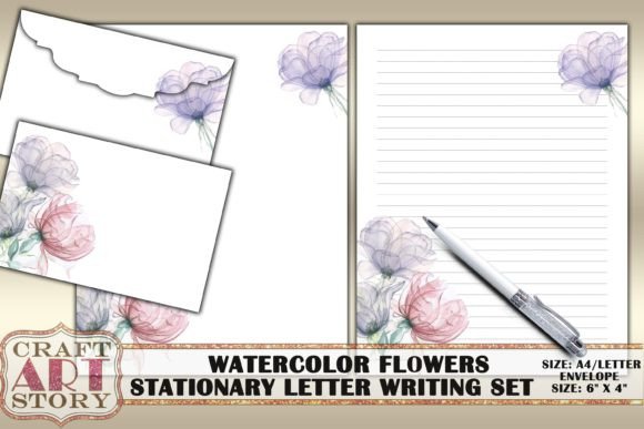 Download Stationery Set Watercolor Flowers - Stationery Collection